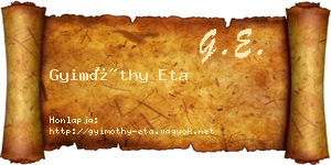 Gyimóthy Eta névjegykártya